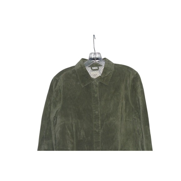 Co & Eddy Washable Suede Jacket Snap Front Green Retro Size L - Picture 2 of 7